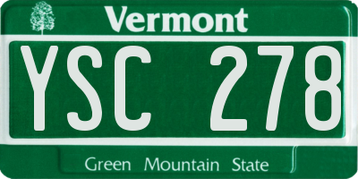 VT license plate YSC278