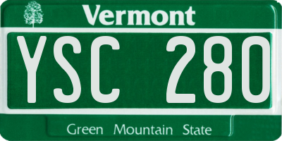 VT license plate YSC280