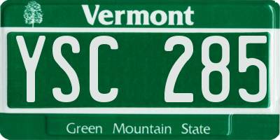 VT license plate YSC285