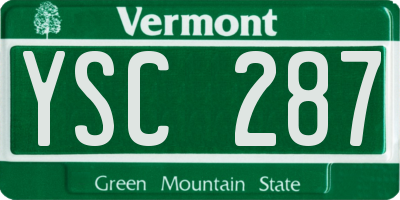 VT license plate YSC287