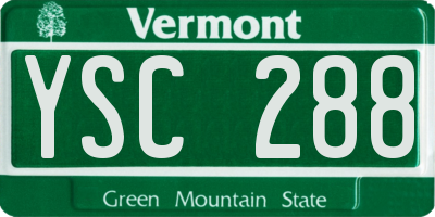 VT license plate YSC288