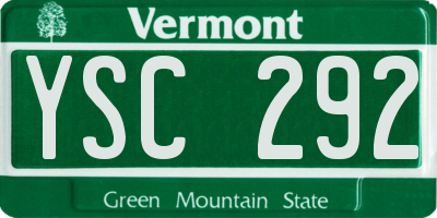 VT license plate YSC292