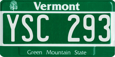VT license plate YSC293