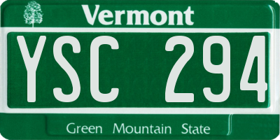 VT license plate YSC294