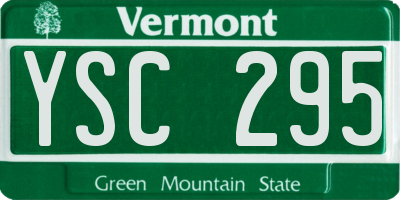 VT license plate YSC295