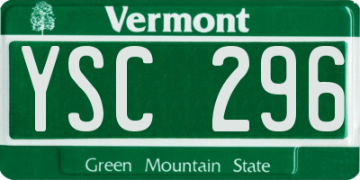 VT license plate YSC296