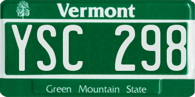 VT license plate YSC298