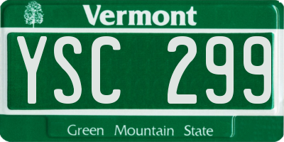 VT license plate YSC299