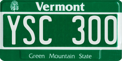 VT license plate YSC300