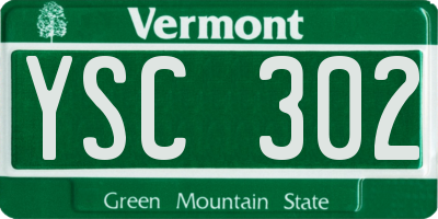 VT license plate YSC302