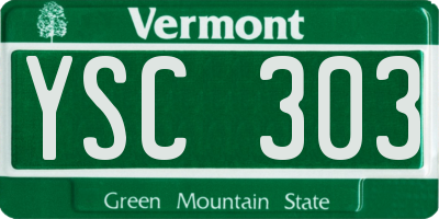 VT license plate YSC303