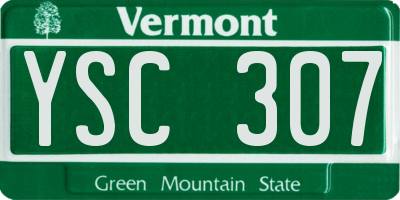 VT license plate YSC307