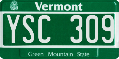 VT license plate YSC309