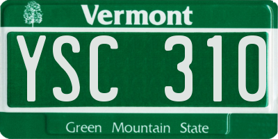 VT license plate YSC310