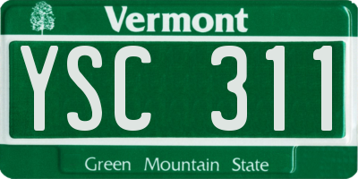 VT license plate YSC311