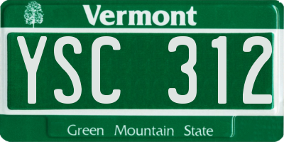 VT license plate YSC312