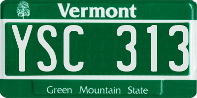 VT license plate YSC313