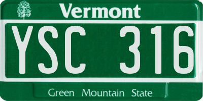 VT license plate YSC316