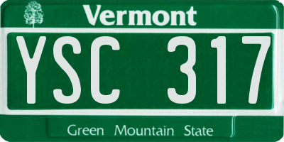 VT license plate YSC317