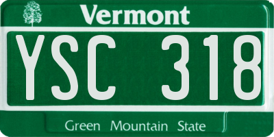 VT license plate YSC318