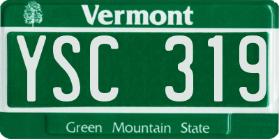 VT license plate YSC319