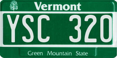 VT license plate YSC320
