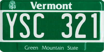 VT license plate YSC321