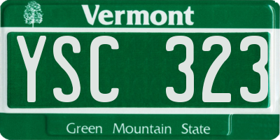 VT license plate YSC323