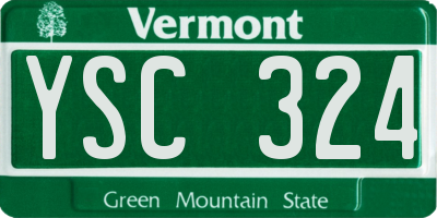 VT license plate YSC324