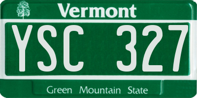 VT license plate YSC327