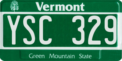 VT license plate YSC329