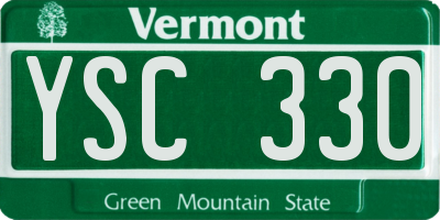 VT license plate YSC330