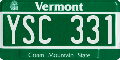 VT license plate YSC331