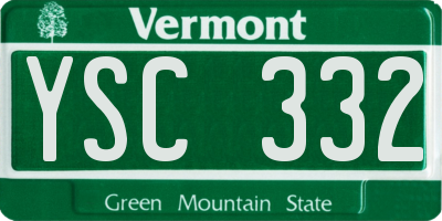 VT license plate YSC332