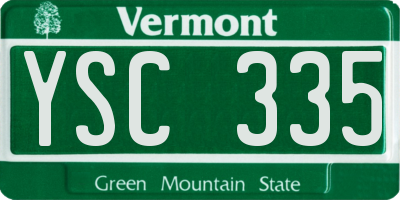 VT license plate YSC335