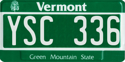 VT license plate YSC336