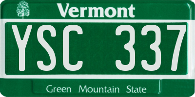 VT license plate YSC337