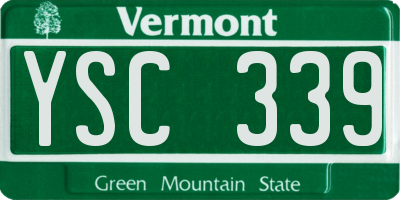 VT license plate YSC339