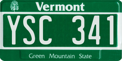 VT license plate YSC341
