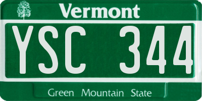 VT license plate YSC344