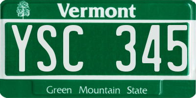 VT license plate YSC345