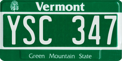 VT license plate YSC347