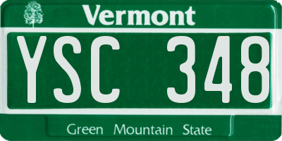 VT license plate YSC348
