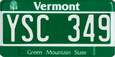 VT license plate YSC349