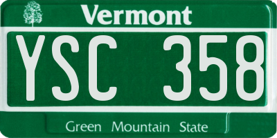 VT license plate YSC358