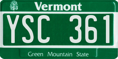 VT license plate YSC361