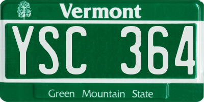 VT license plate YSC364