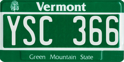 VT license plate YSC366