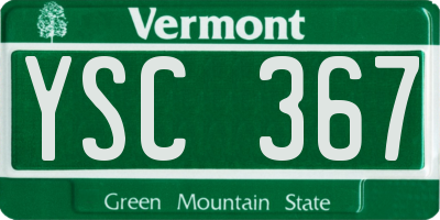VT license plate YSC367