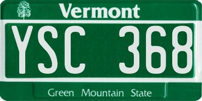 VT license plate YSC368